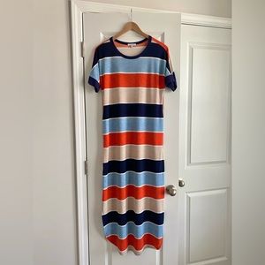 Striped Maxi Dress with Pockets